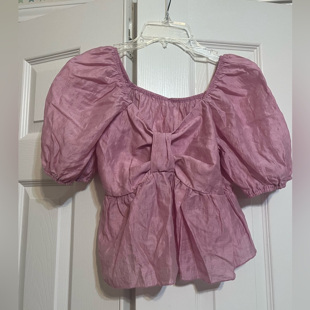 Pink & Purple Puff Sleeve Smocked Blouse – Feminine & Chic